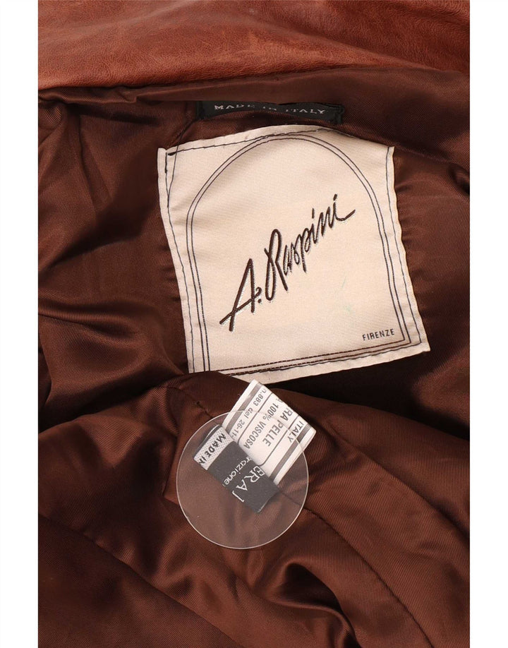 A. Raspini Damen Lederjacke UK 12 Mittelbraunes Leder