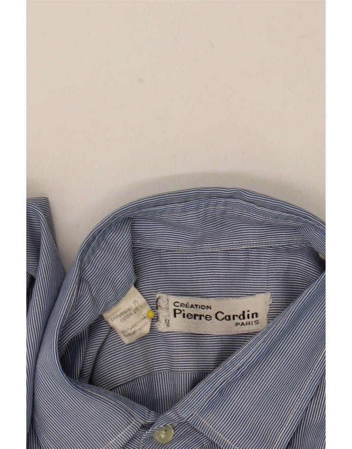 Pierre Cardin Herrenhemd Mittelblaues Nadelstreifen-Polyester