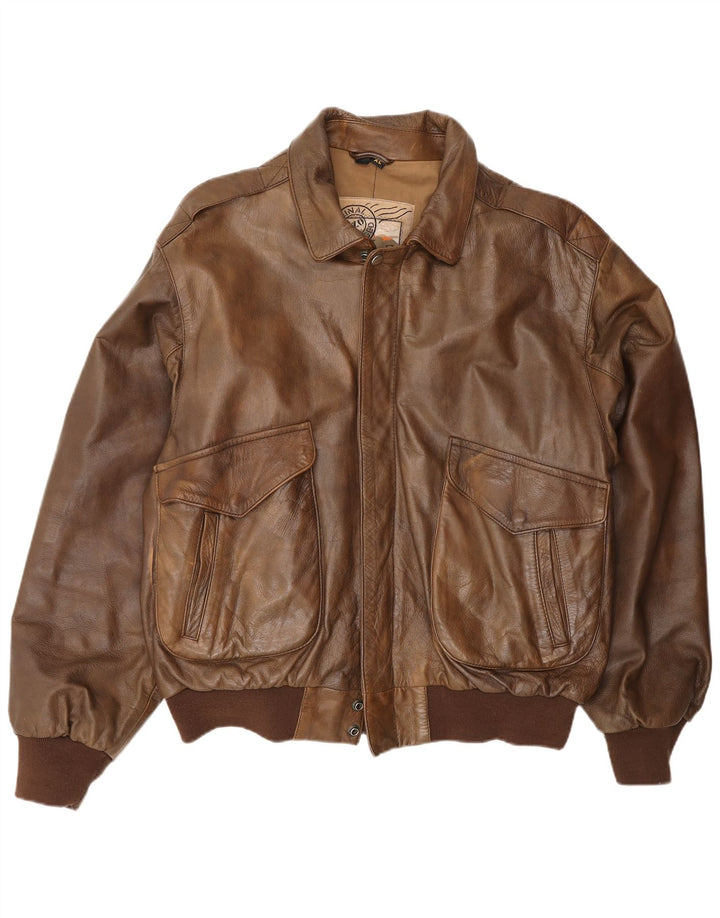 Outback Herren Lederjacke UK 42 XL Braunes Leder