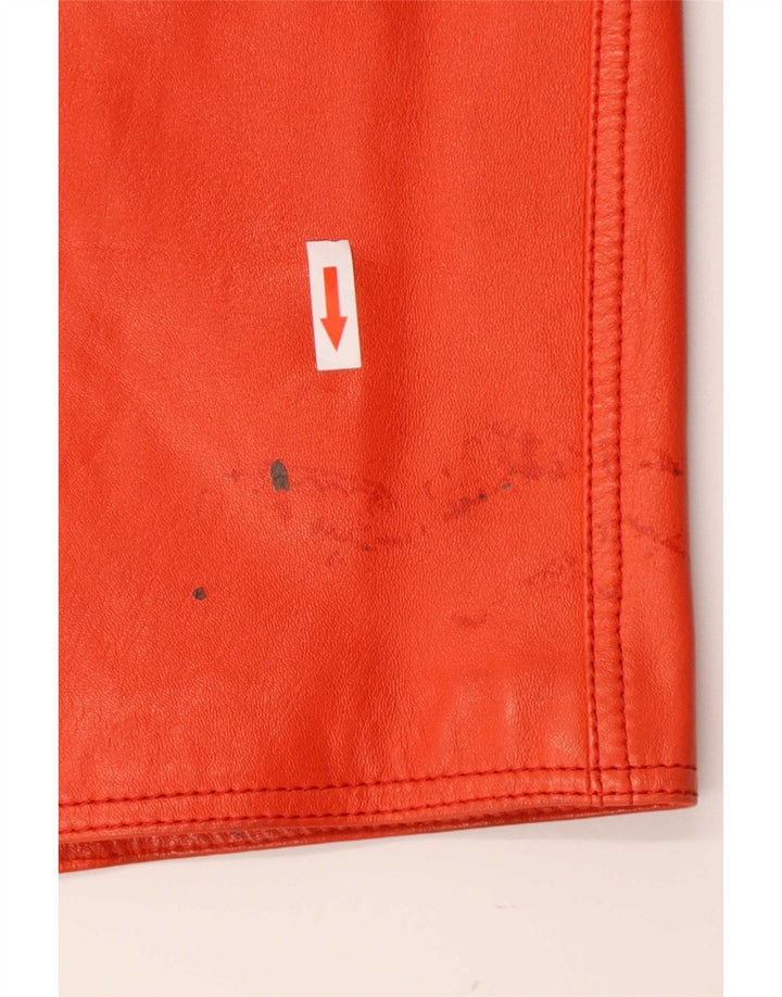 Vintage Damen Lederrock Klein W26 Rot