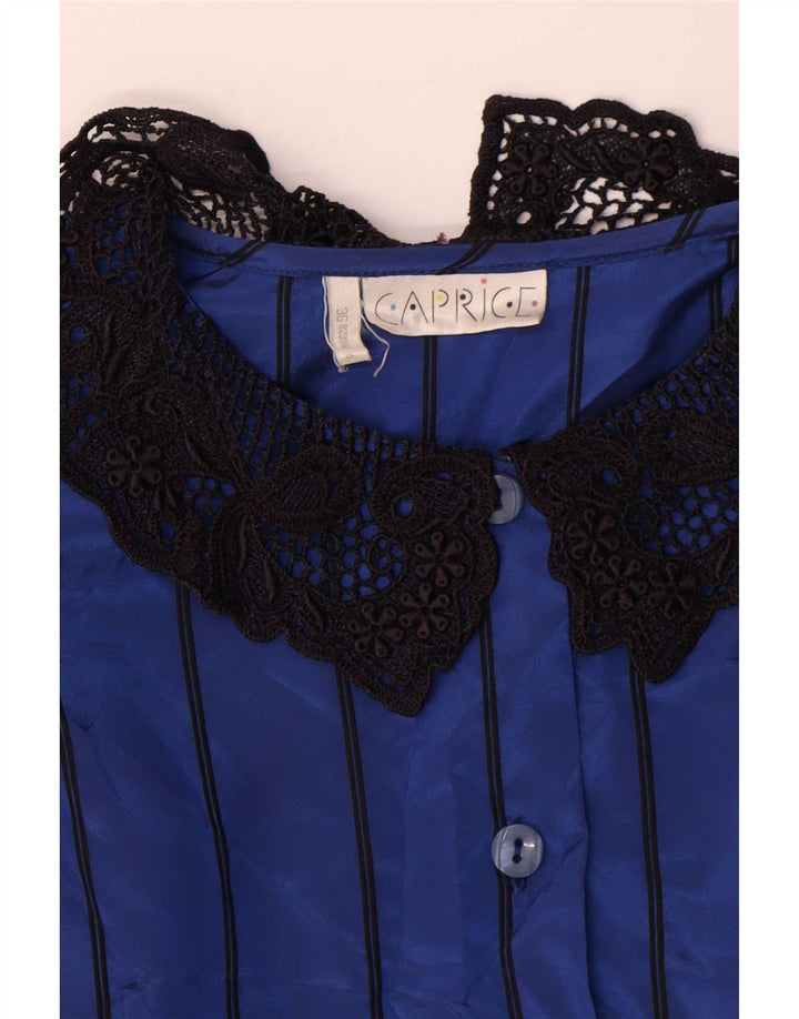 Caprice Damen Crop Shirt Bluse EU 36 Small Blau gestreift