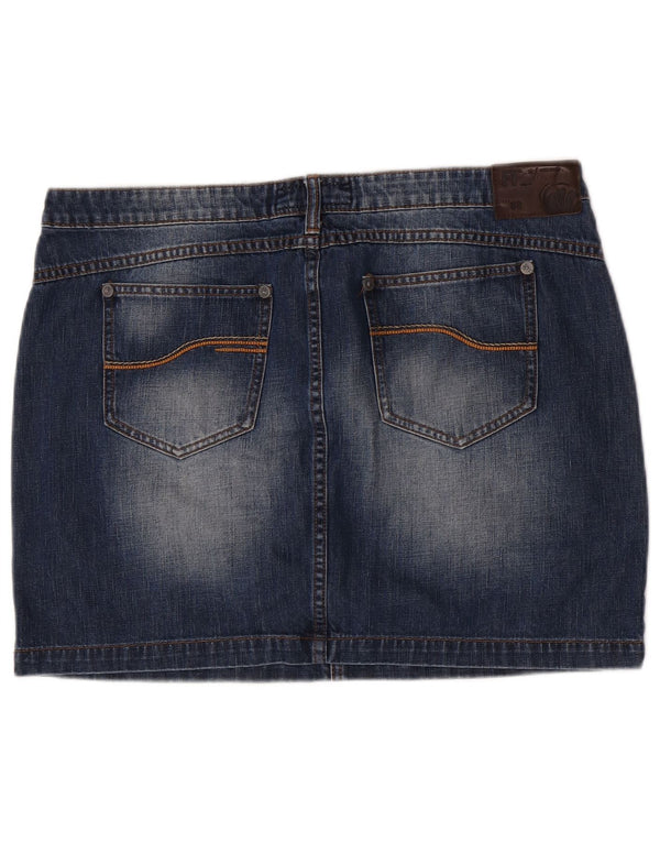 Fat Face Damen-Denim-Mini-Cargorock W36 XL, blaue Baumwolle