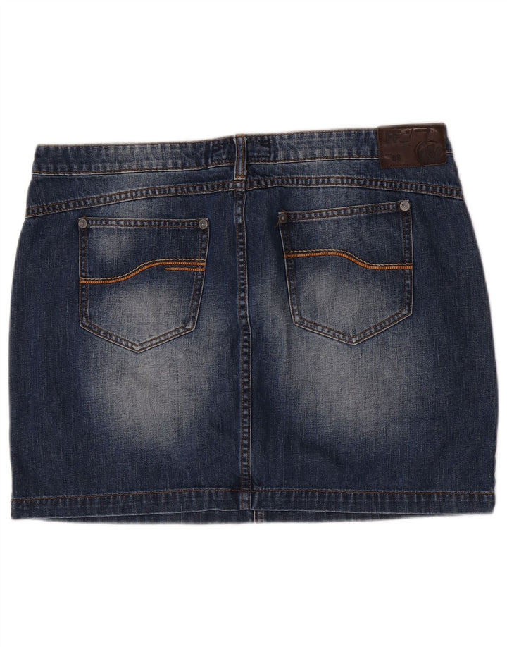 Fat Face Damen-Denim-Mini-Cargorock W36 XL, blaue Baumwolle