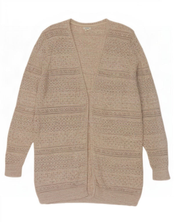 Fat Face Damen Longline Open Cardigan Pullover UK 16 Large Grau meliert