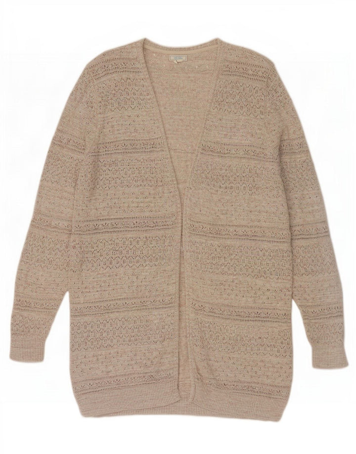 Fat Face Damen Longline Open Cardigan Pullover UK 16 Large Grau meliert