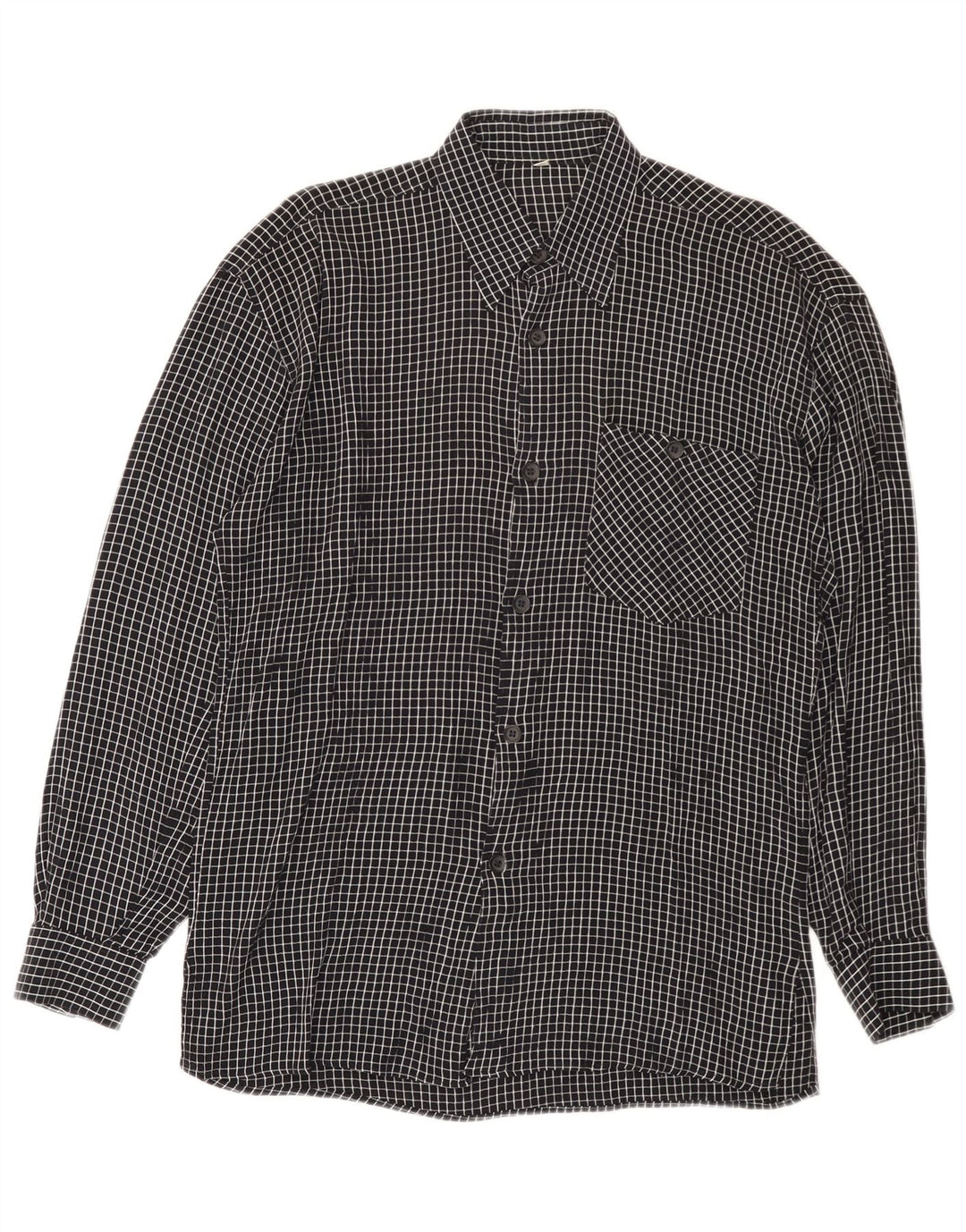 Vintage Herrenhemd Medium Schwarz Kariert