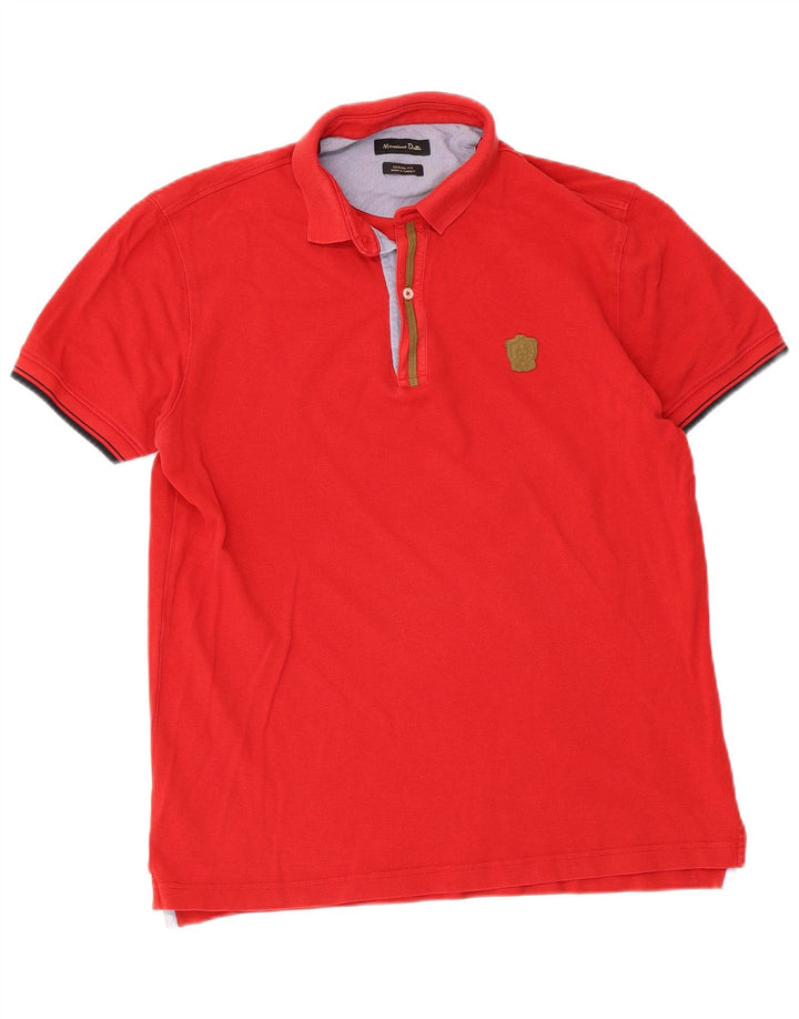 Massimo Dutti Herren-Poloshirt mit lässiger Passform, Größe L, Rot
