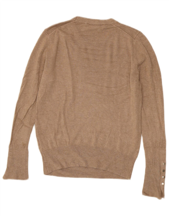 Zara Damen Pullover mit Rundhalsausschnitt, UK 12, Mittelbraun