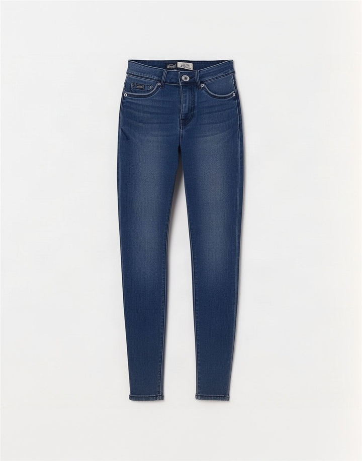 Superdry Damen Alexia Jegging Jeans W27 L32 Blaue Baumwolle