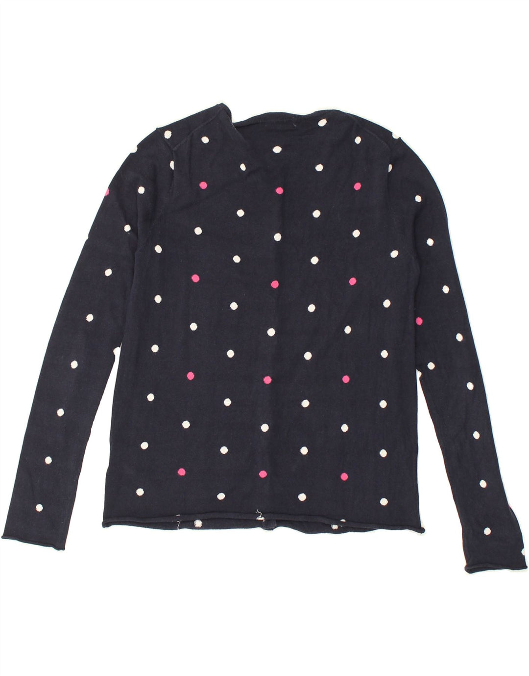 SUN68 Womens Cardigan Sweater UK 12 Medium Navy Blue Spotted Cotton | Vintage Sun68 | Thrift | Second-Hand Sun68 | Used Clothing | Messina Hembry 