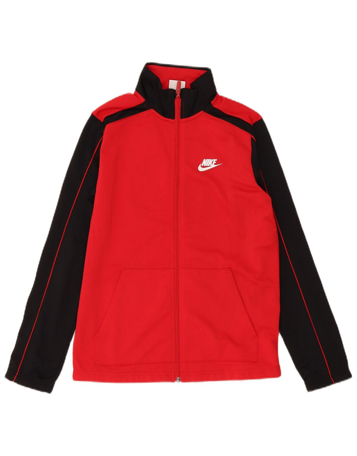 Nike Jungen-Trainingsanzugoberteil, Jacke, 12–13 Jahre, groß, rotes Farbblock-Polyester