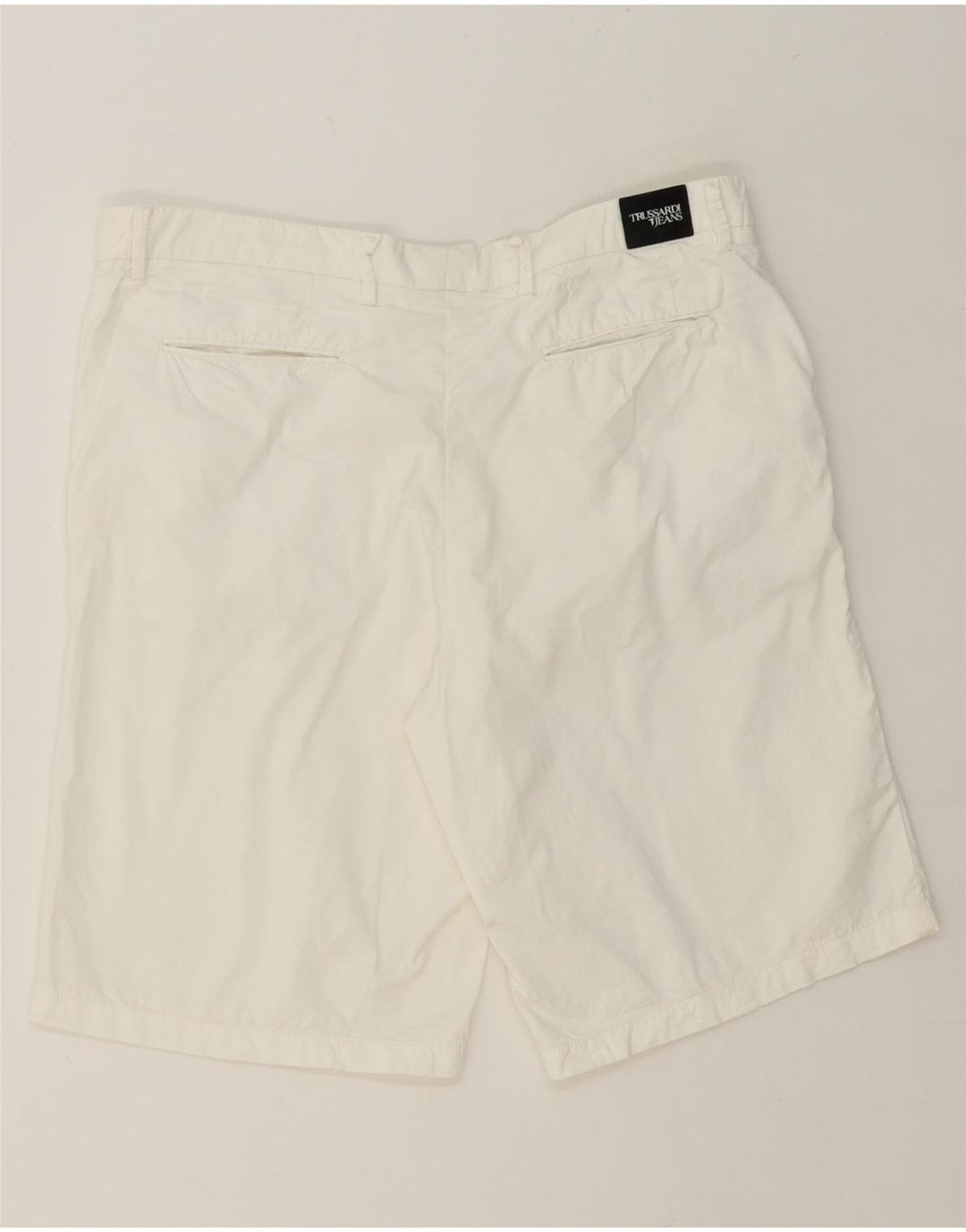 TRUSSARDI Mens Chino Shorts IT 50 Large W36  White Cotton Vintage Trussardi and Second-Hand Trussardi from Messina Hembry 