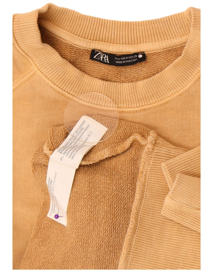 Übergroßer Sweatshirt-Pullover für Damen von Zara, UK 14, mittelbeige Baumwolle
