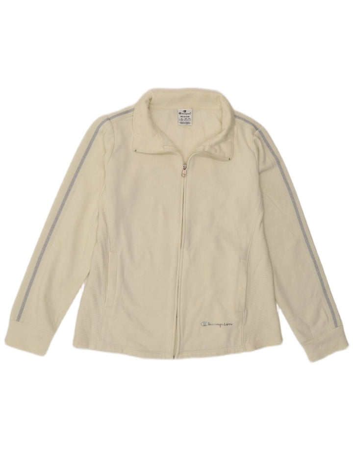 Champion Damen-Trainingsanzug-Top-Jacke, UK 14, Mittel, gebrochenes Weiß