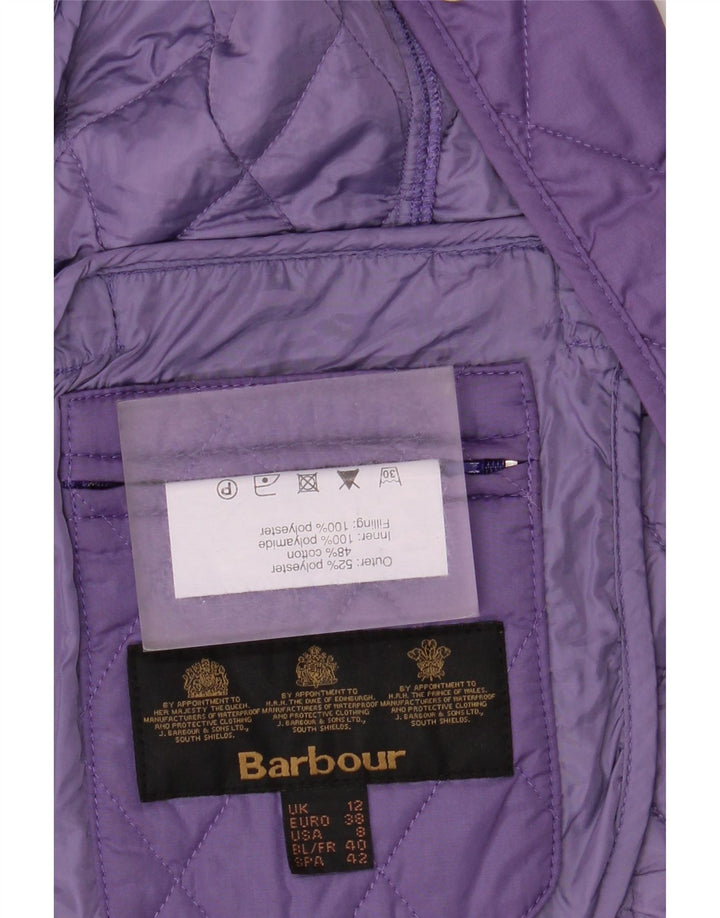 Barbour Damen Steppjacke UK 12 Medium Lila Polyester