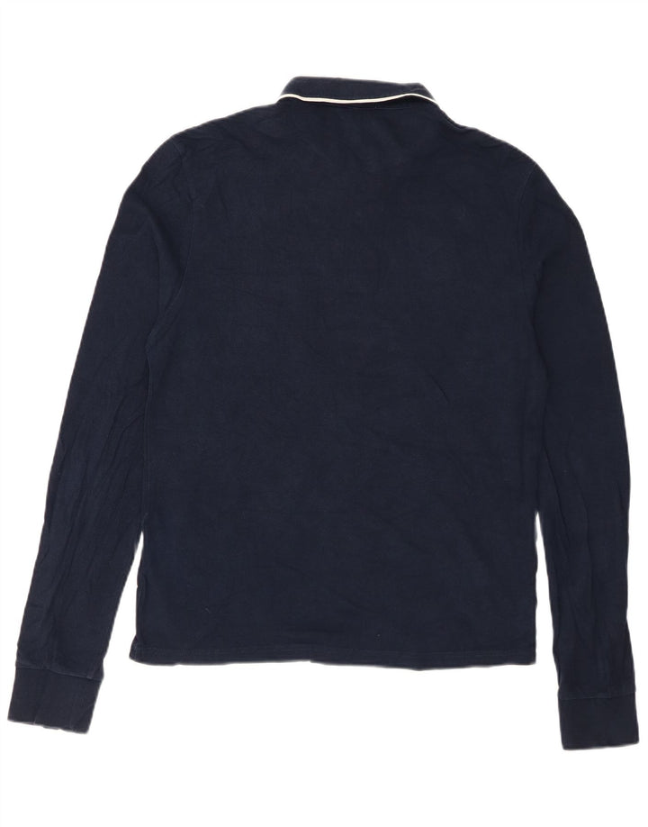 PENGUIN Herren Heritage Langarm-Slim-Fit-Poloshirt in mittlerem Marineblau