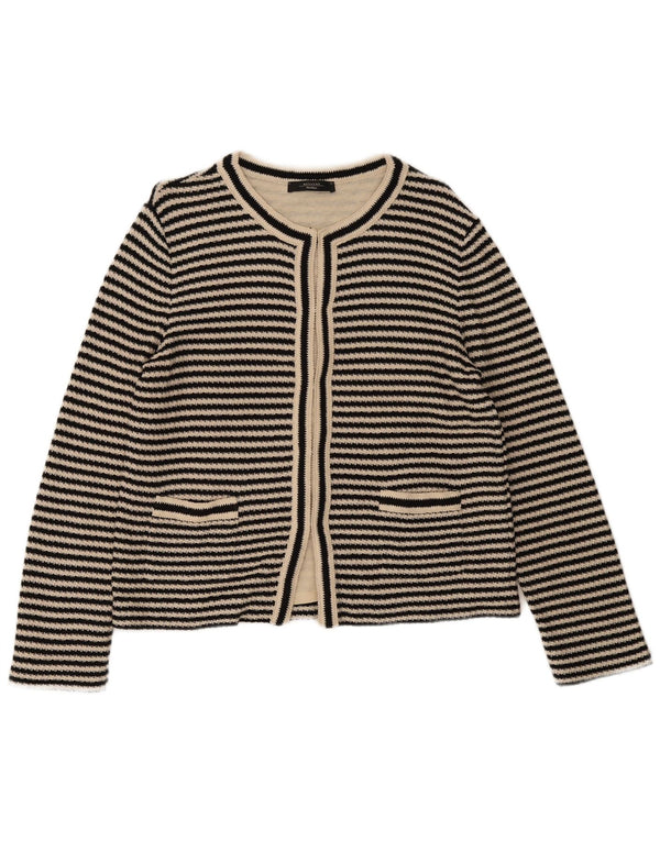 Max Mara Damen-Cardigan-Pullover UK 14 Mittelschwarz gestreift