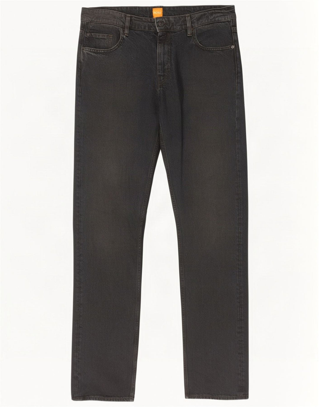 Hugo Boss Herren Straight Jeans W34 L34 Schwarze Baumwolle