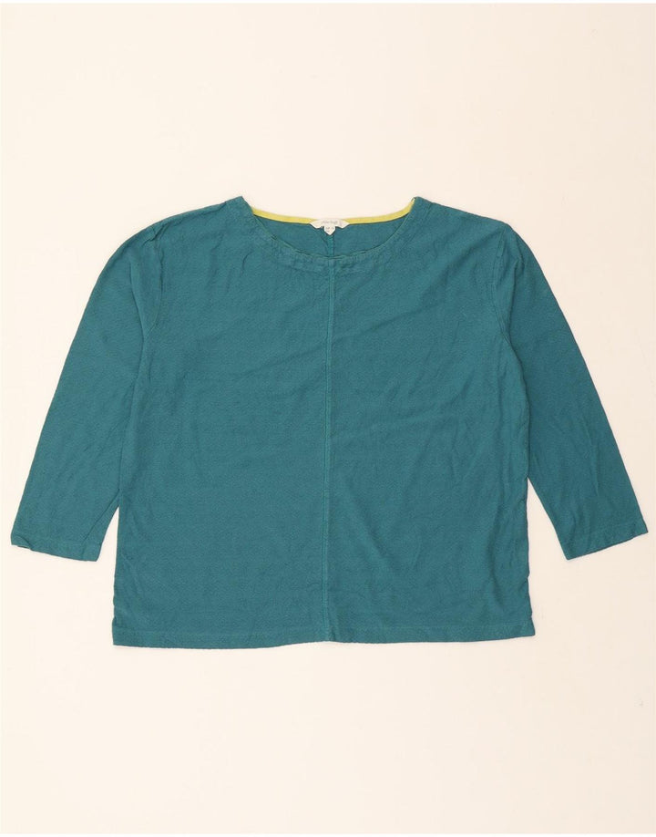 WHITE STUFF Womens Oversized 3/4 Sleeve Blouse Top UK 16 Large Turquoise Vintage White Stuff and Second-Hand White Stuff from Messina Hembry 
