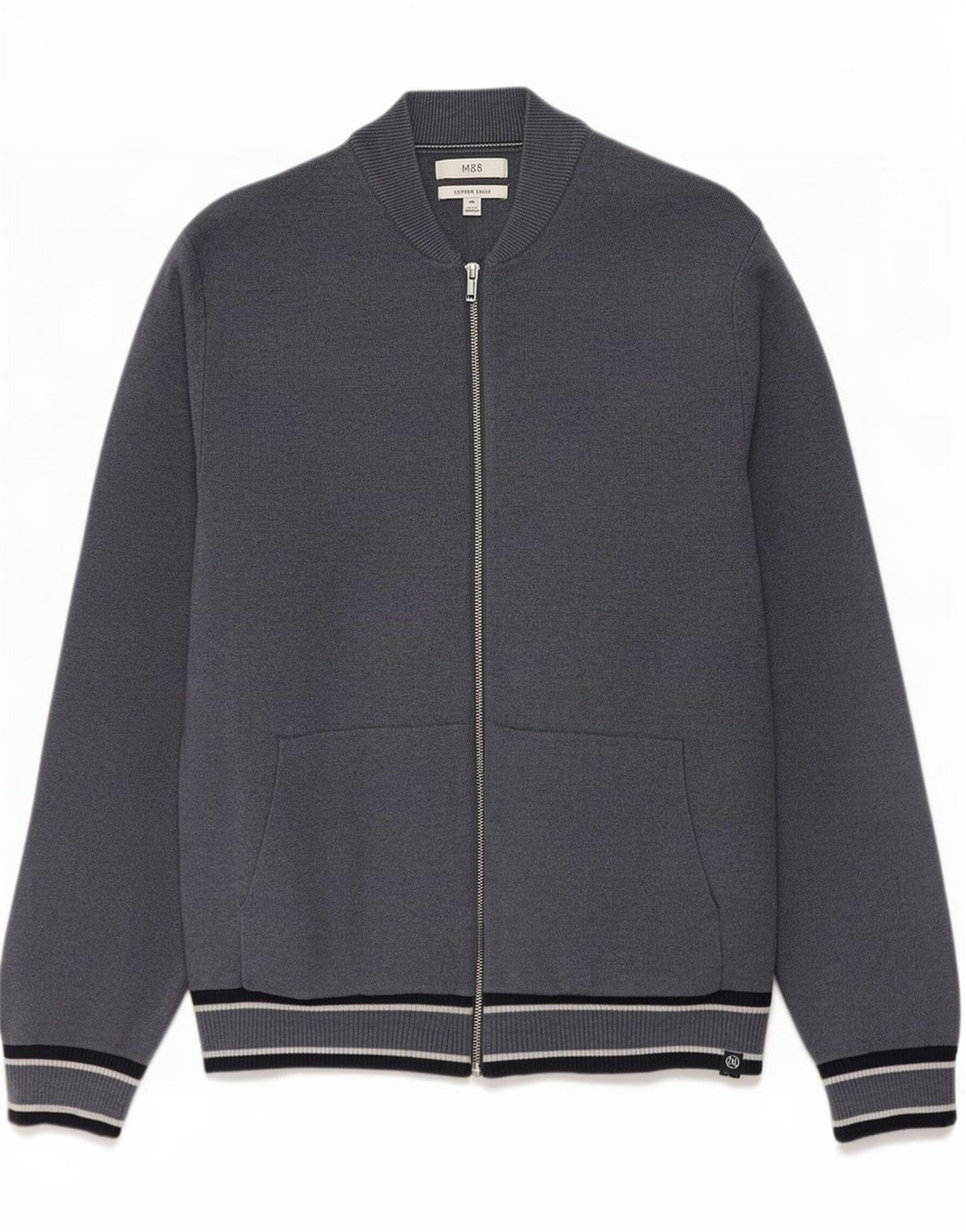 Marks & Spencer Herren-Cardigan, 2XL, blau gestreift, Polyester