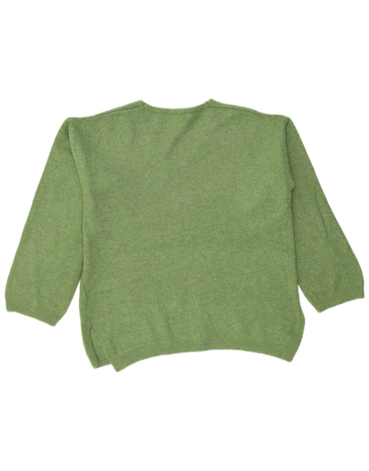 Marks & Spencer Damen-Pullover in Übergröße mit V-Ausschnitt, Gr. 14, Mittelgrün