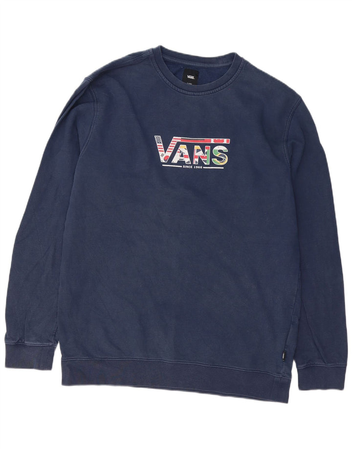 Vans Herren Grafik-Sweatshirt-Pullover XL aus marineblauer Baumwolle
