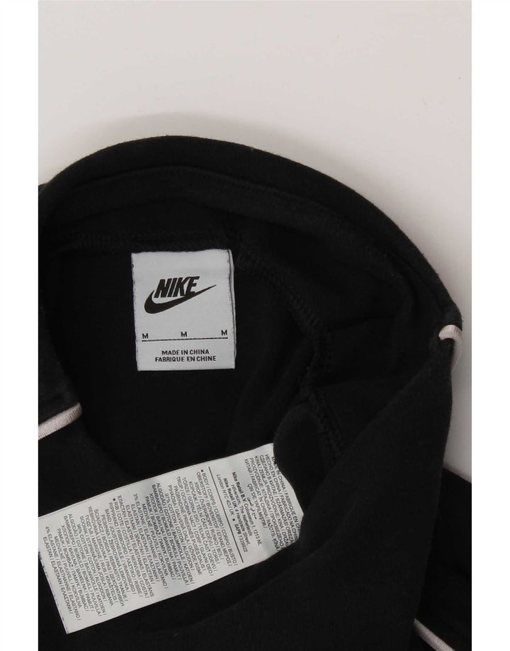 Nike Damen-Sweatshirt-Pullover UK 14 Mittelschwarze Baumwolle
