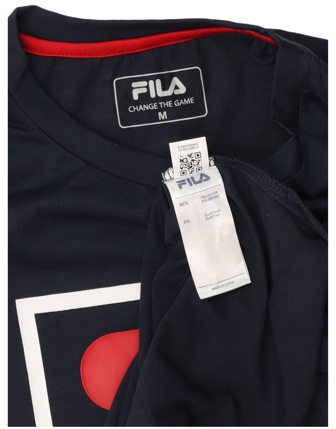 Fila Herren Grafik-T-Shirt-Oberteil Mittelmarineblaues Polyester