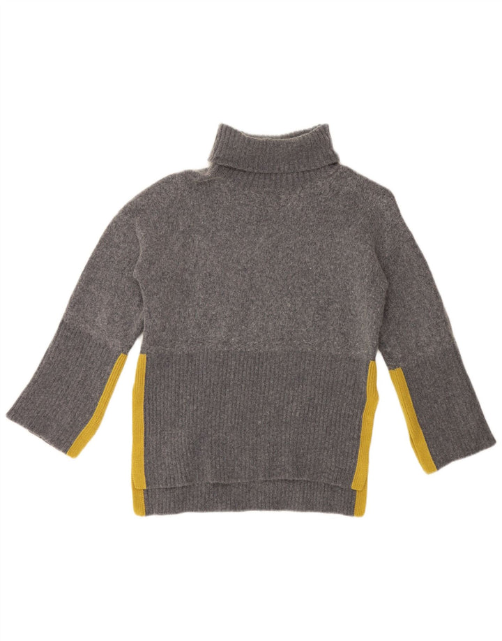 White Stuff Rollkragenpullover für Damen, Gr. 10, Größe S, Grau, Farbblock