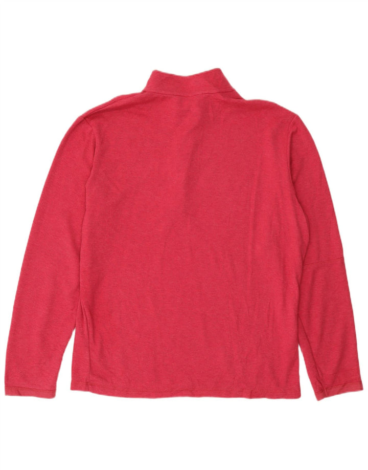 ADIDAS Herren-Pullover-Trainingsanzugoberteil mit Reißverschluss und Halsausschnitt aus mittelrosa Baumwolle