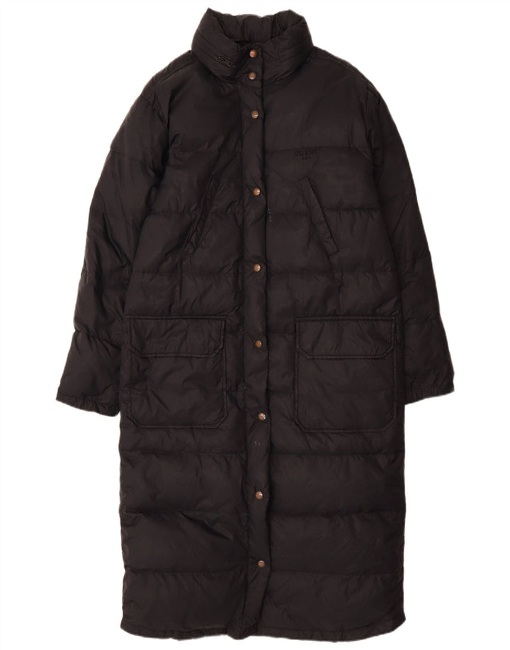 GUESS Damen gepolsterter Mantel UK 14 Mittelschwarzes Nylon
