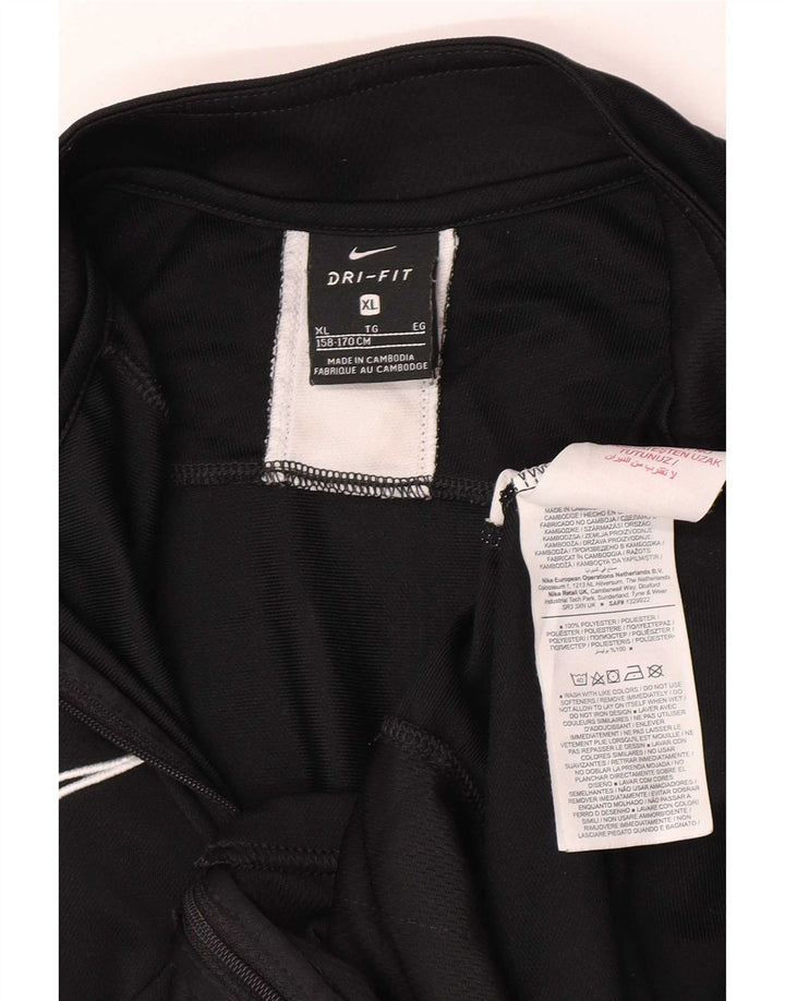 Nike Jungen-Trainingsanzug-Top-Jacke, 13–14 Jahre, XL, schwarzes Farbblock-Polyester