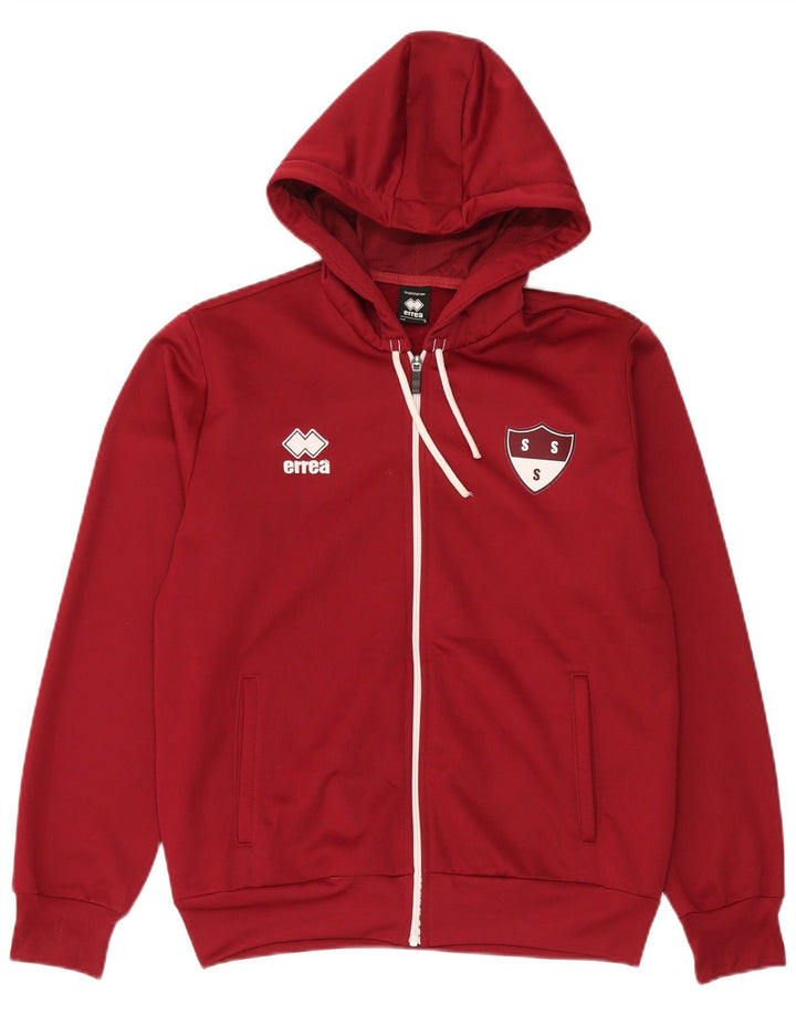ERREA Herren-Kapuzenpullover mit Reißverschluss, groß, aus rotem Polyester