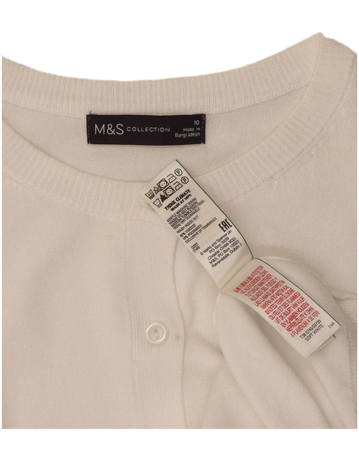 Marks & Spencer Damen-Cardigan-Pullover UK 10 Small Weiße Viskose
