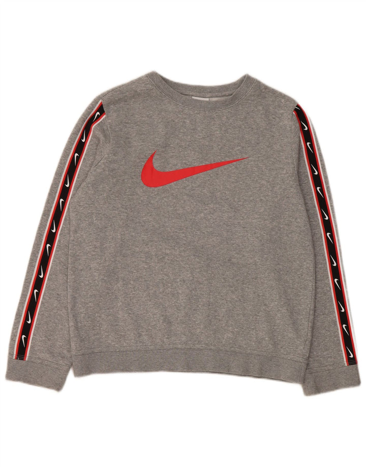 Nike Jungen-Sweatshirt mit Grafik, 12–13 Jahre, Größe L, Grau, Farbblock