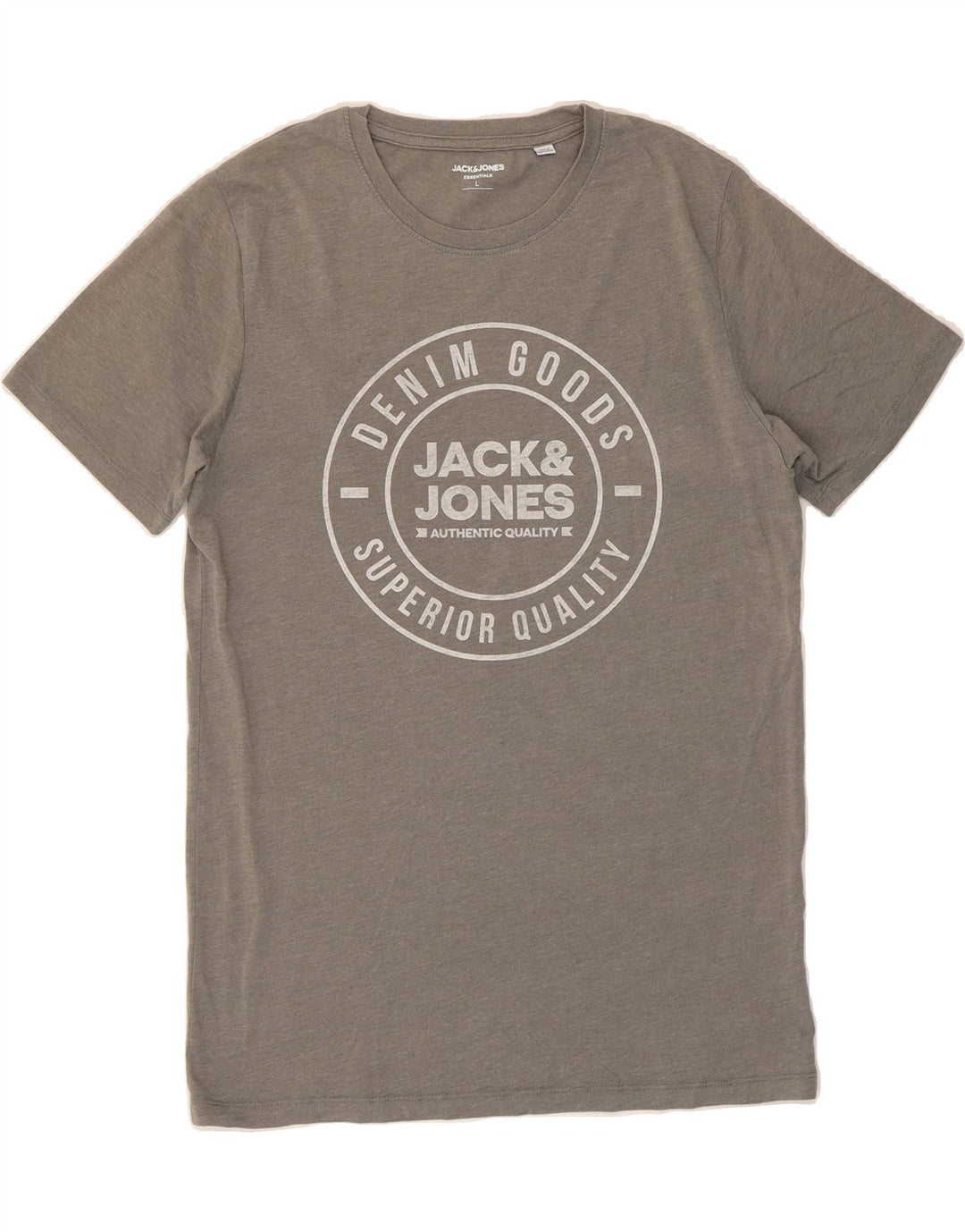 JACK & JONES Mens Graphic T-Shirt Top Large Grey Cotton Vintage Jack & Jones and Second-Hand Jack & Jones from Messina Hembry 