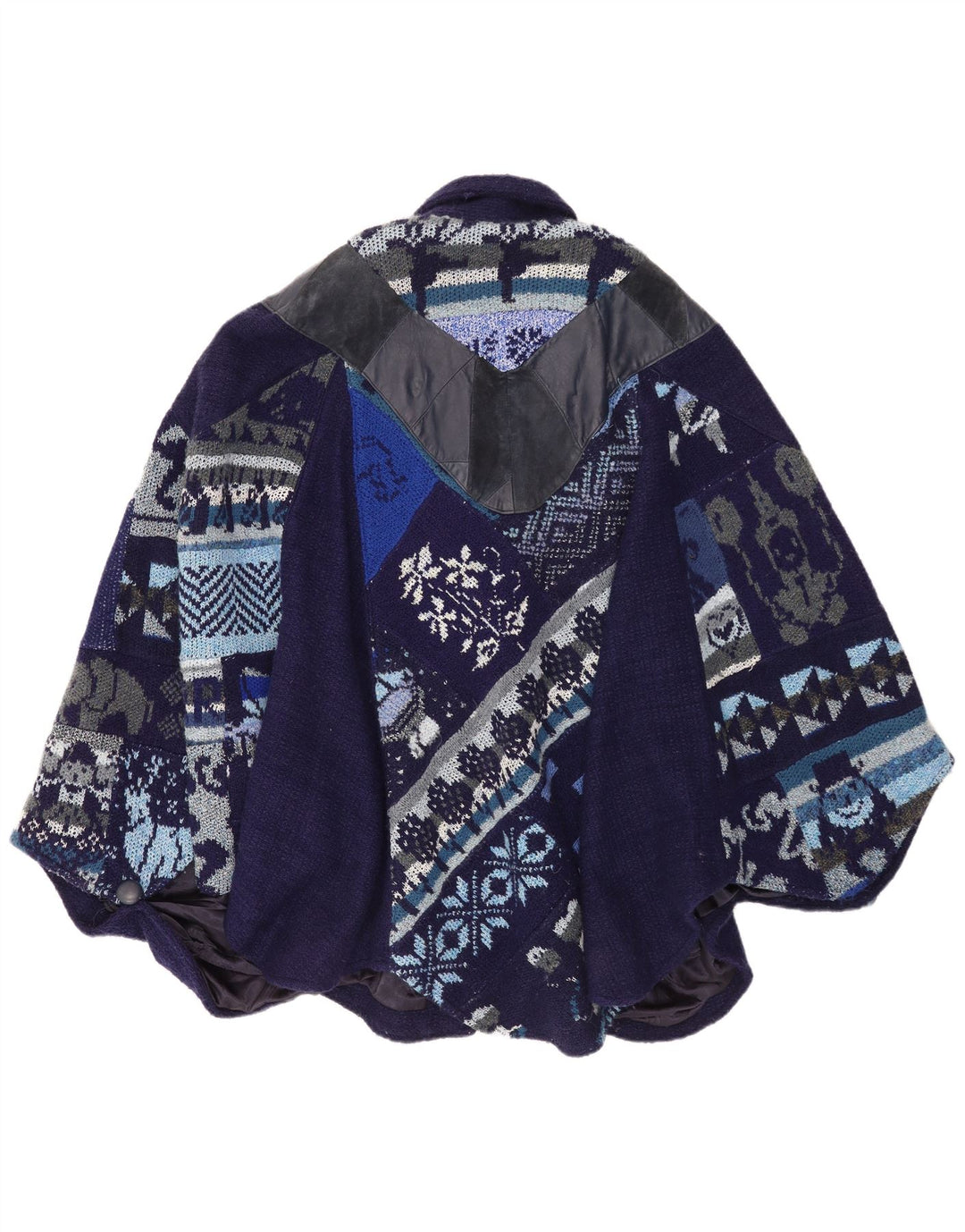 Tauros Creation Damen Cape-Mantel, Einheitsgröße, Marineblau, Fair Isle