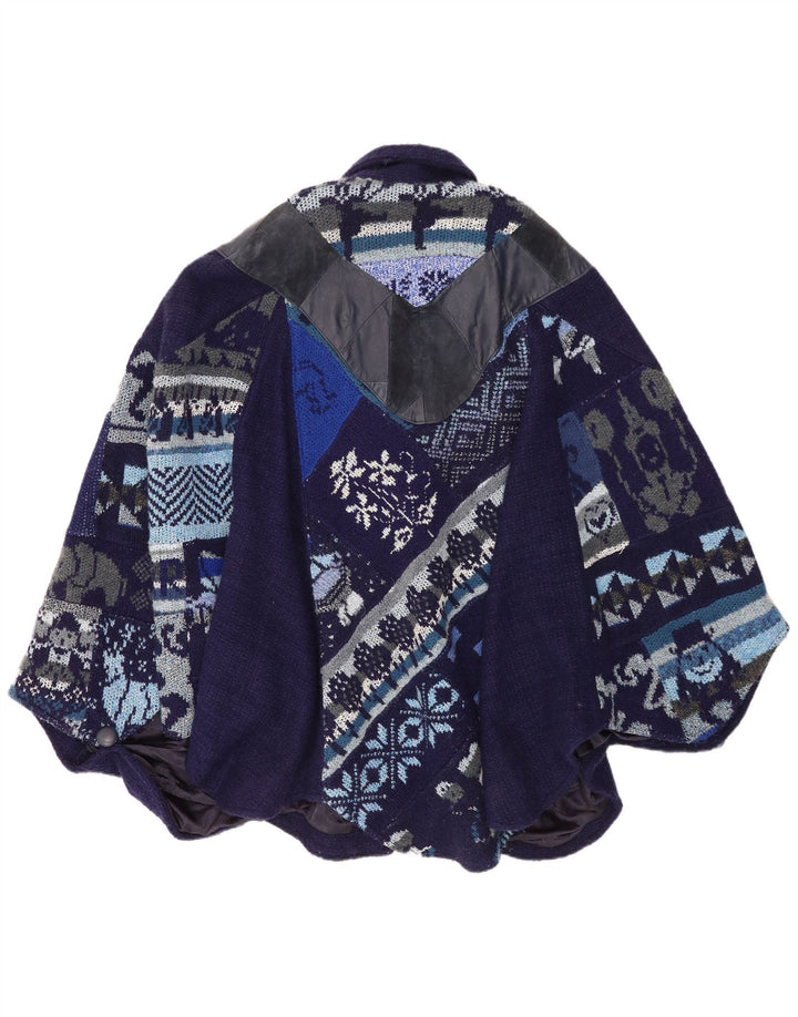 Tauros Creation Damen Cape-Mantel, Einheitsgröße, Marineblau, Fair Isle
