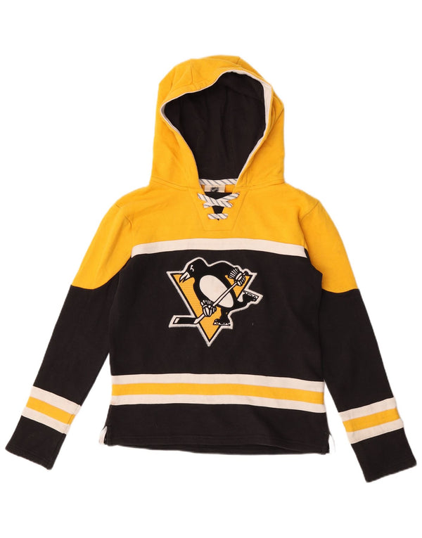 NHL Boys Pittsburgh Penguins Hoodie Jumper 10-11 Years Medium Black