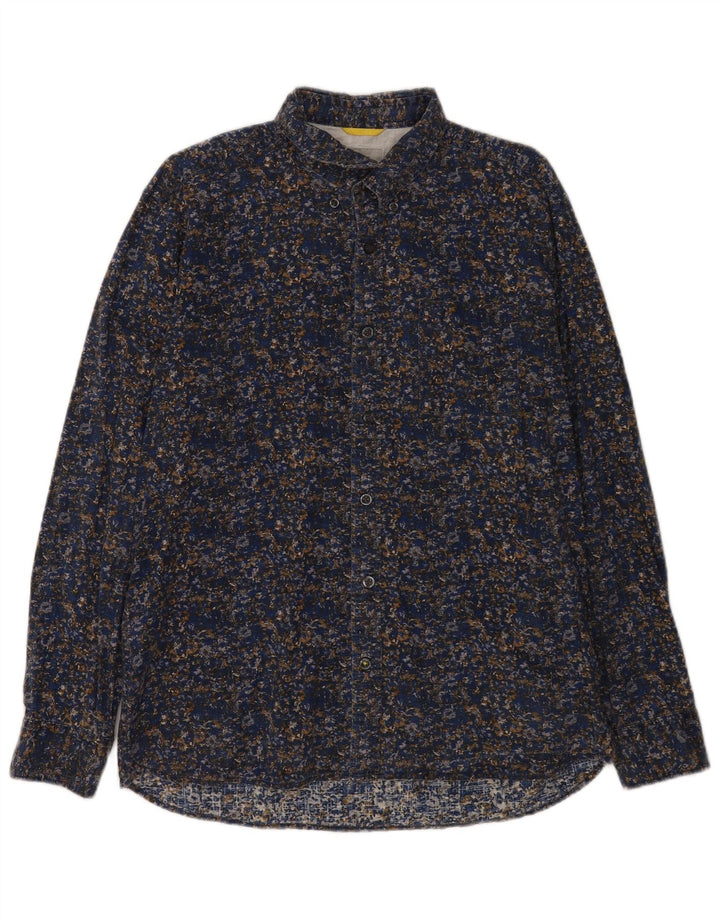 Camel Active Herren-Hemd, groß, marineblau, geblümt, Baumwolle