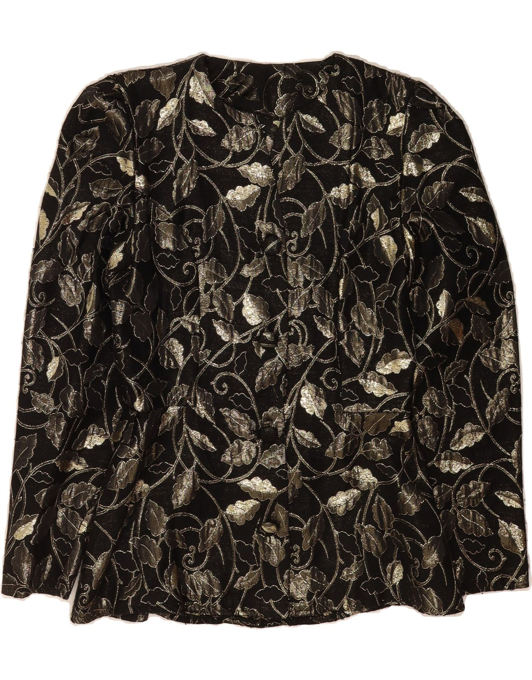 VINTAGE Womens 4 Button Blazer Jacket UK 10 Small Black Paisley Vintage Vintage and Second-Hand Vintage from Messina Hembry 