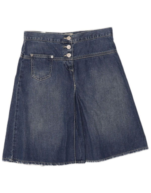 Benetton Damen Jeansrock IT 38 XS W28 Blaue Baumwolle