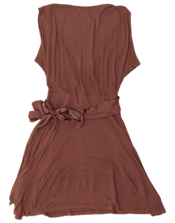 Diesel Damen ärmelloses A-Linien-Kleid UK 6 XS Braun