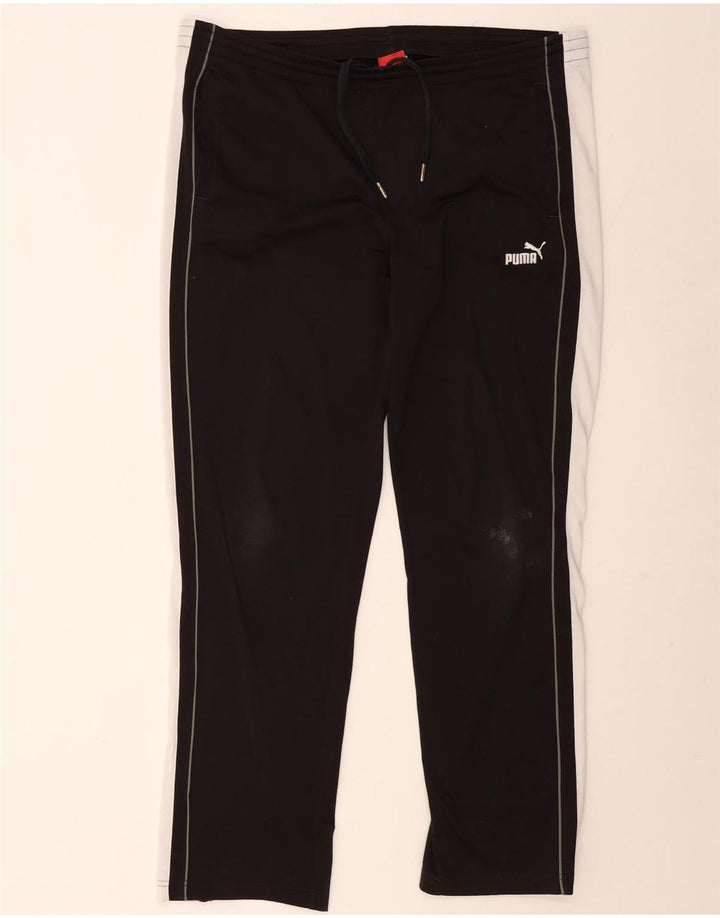 Puma Herren-Trainingshose, groß, schwarzes Colourblock-Polyester