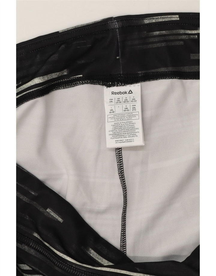 Reebok Damen Capri-Leggings UK 24/26 2XL Schwarz gestreift Polyester