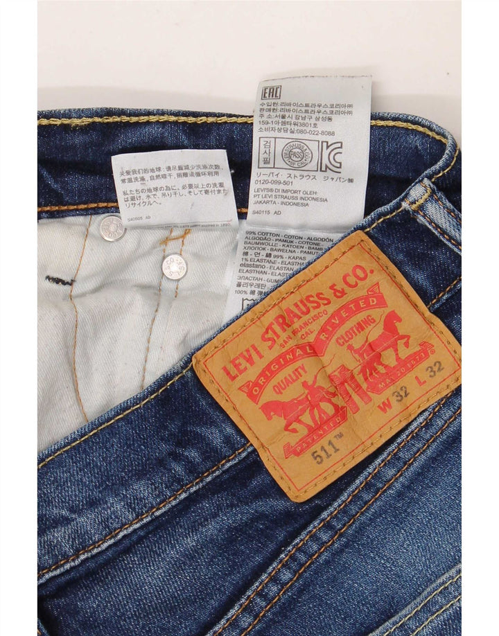 Levi's Herren 511 Slim Jeans W32 L28 Blaue Baumwolle