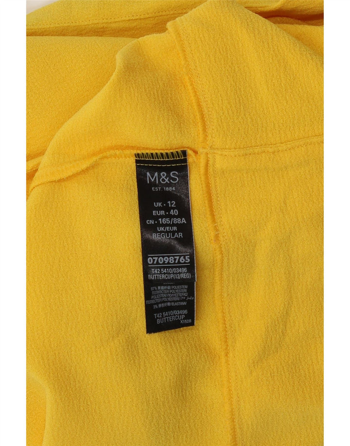 Marks & Spencer Damen Etuikleid UK 12 Mittelgelbes Polyester