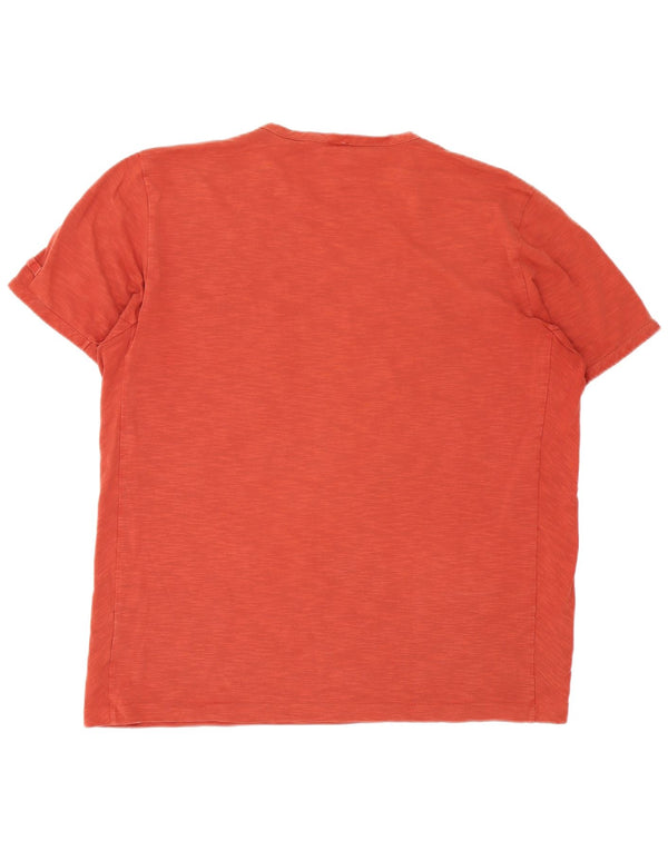 Hugo Boss Herren Slim Fit T-Shirt Top 2XL Orange gefleckte Baumwolle