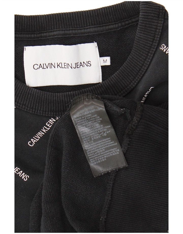 CALVIN KLEIN JEANS Herren-Sweatshirt mit Grafik, mittlere schwarze Baumwolle