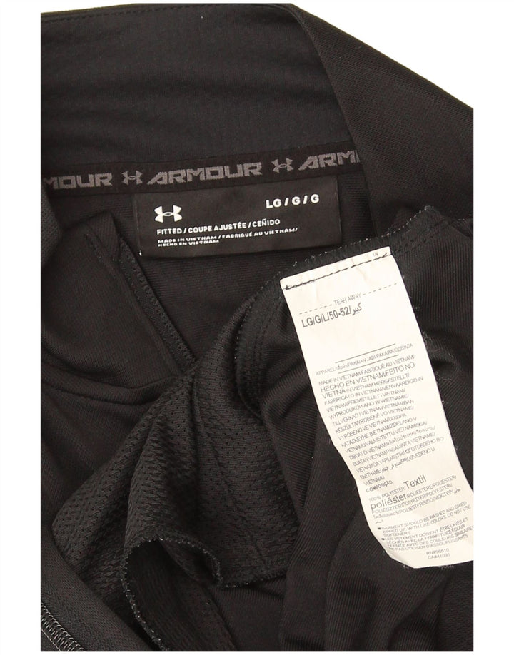 Under Armour Herren-Trainingsanzug-Top-Jacke, großes schwarzes Polyester